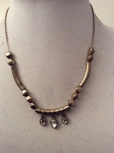 Sam Edelman Antique Gold Pendant With Crystals $55 #8 - Picture 1 of 4