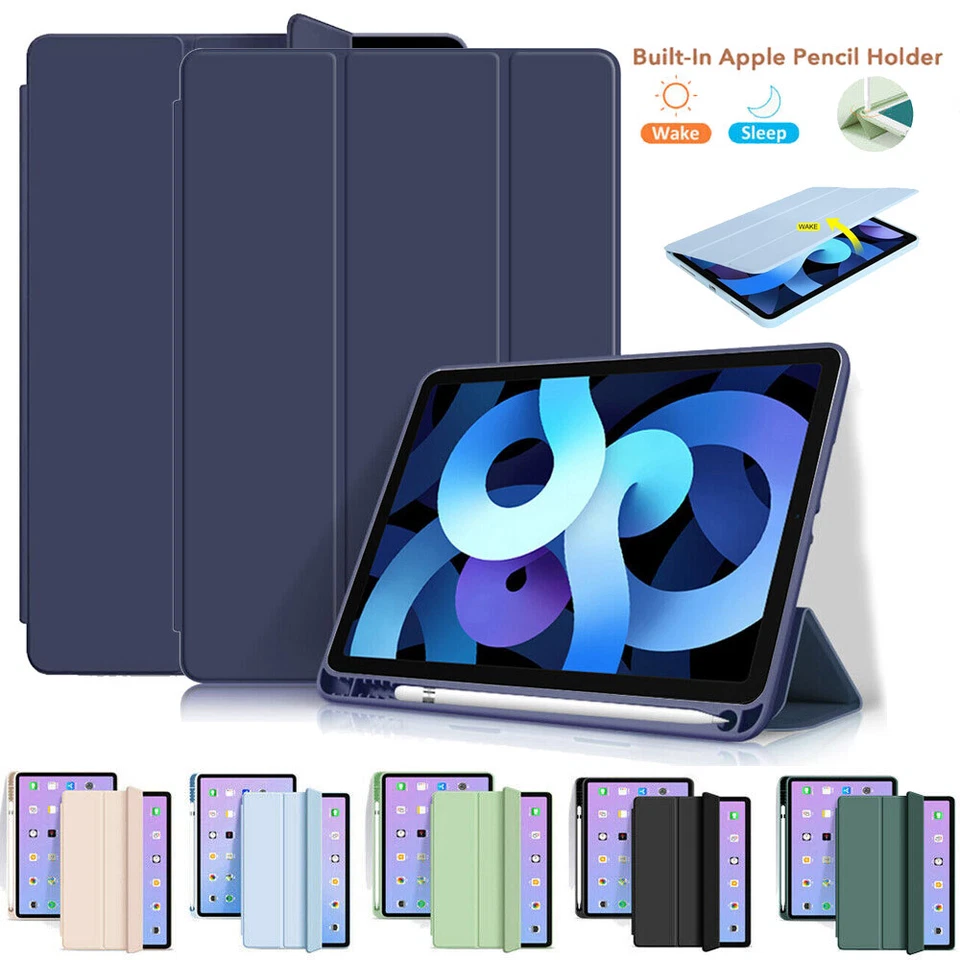 Case for iPad 10.2 7th 8th 9th 10th Gen Pro 11 Air 4 5 Stand Cover Pencil Holder - Image 1 of 4