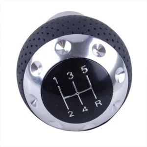 Universal Ball 5-speed Aluminum Leather Car SUV Gear Shifter Shift Knob Manual + - Picture 1 of 7