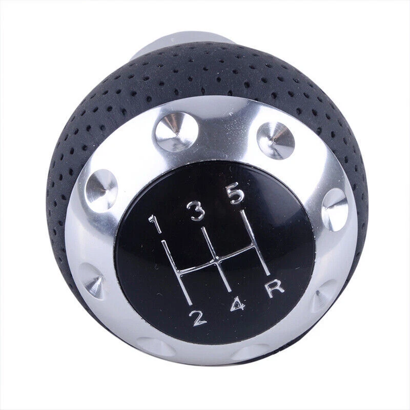 Universal Ball 5-speed Aluminum Leather Car SUV Gear Shifter Shift Knob Manual + - Image 1 of 4
