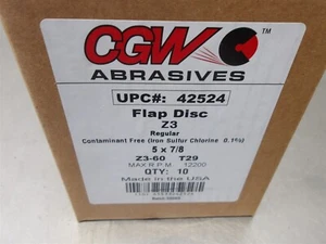 10 ¡NUEVO! Discos de solapa CGW T-29 5"x7/8" regulares Z3-60 42524 - Imagen 1 de 3