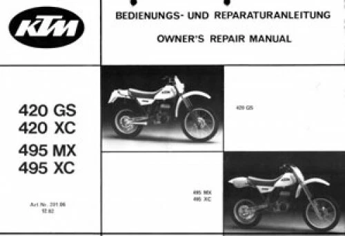 MOTOCOM 1983-1984 KTM 420-495 Motorcycle Owners Repair Manual