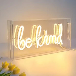 Be Kind Neon Sign, Desk Lightbox Be Kind Sign USB LED Neon with ON/OFF Switch... - Picture 1 of 7