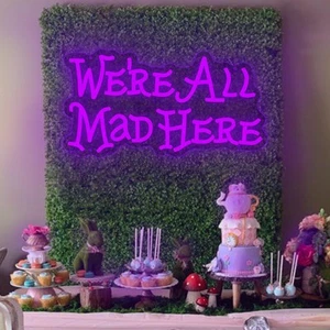 Alice in Wonderland Party Decorations Neon Sign, Mad Hatter Tea Party Neon Li... - Picture 1 of 8