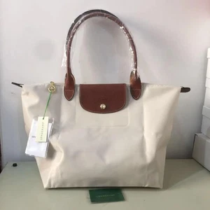 Longchamp Le Pliage Tasche Schultertasche Größe L Papier weiß braun aus Japan  - Bild 1 von 8