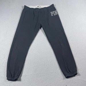 Victoria's Secret PINK Jogginghose Damen Large schwarz Logo Loungewear kuschelig - Bild 1 von 8