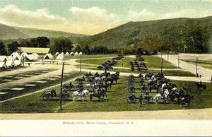 Peekskill New York Battery Drill State Camp Cavalry Vintage Postcard Early 1900s - Picture 1 of 3