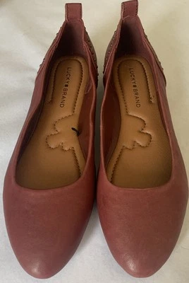 LUCKY BRAND Mujer CAYNA Marrón CUERO Tachonado Deslizable Cómodo PLANOS 6.5 M Foto 1 de 4