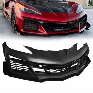Z06 Style Full Front Bumper Cover Grille Set For 2020-2025 Chevrolet Corvette C8 - Picture 1 of 8