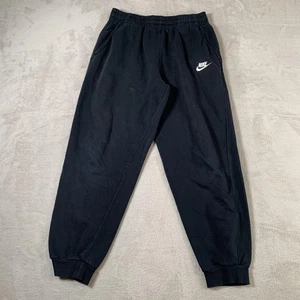 Nike Sweatpants Boys XL Black Fleece Joggers Embroidered Swoosh Logo Pockets - Picture 1 of 12