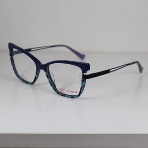 Betsey Johnson JAZZY GAL NAV Navy Blau Cat-Eye Brille Brillengestell 54-18-140mm - Bild 1 von 8