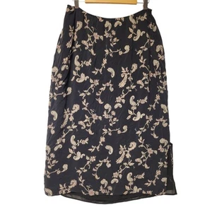 Falda midi floral de seda vintage de los 90 Y2K caprichosa hada oscura gótica talla grande 1X - Imagen 1 de 5