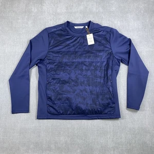 Peter Millar Pullover Uomo Grande Navy Crown Sport Trapuntato Performance Golf Shirt - Foto 1 di 14