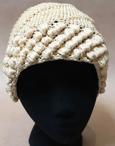 VINTAGE 1920s 1930s LADIES WOVEN STRAW CLOCHE HAT - Picture 1 of 4
