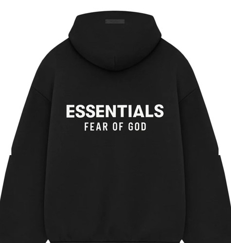 Fear Of God Essentials Felpa con Cappuccio in Pile II Nero (192HO246250F) Uomo Taglia 2XL