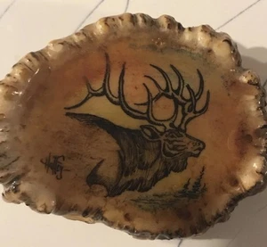 Vintage Hirsch Gürtel Bu.ckle (Unikat) signiert Halley, kostenloser Versand - Bild 1 von 5