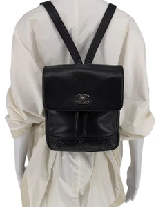 Chanel 1996-1997 Black Caviar Triple CC Backpack - Silver Hardware *RARE* - Picture 1 of 23