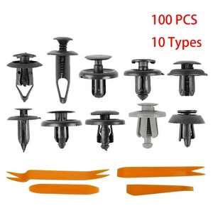 100pcs Bumper Clips FENDER TRIM Car Push Pin Rivet Fastener Retainer 9 8 7 6mm - Picture 1 of 11