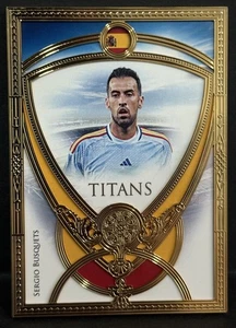 2024 Futera Unique World Football Spain Sergio Busquets Titans Gold Framed /10 - Picture 1 of 4