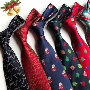 Unique Silk Jacquard Christmas Ties For Men New Year Xmas Party Snowman Necktie - Picture 1 of 30