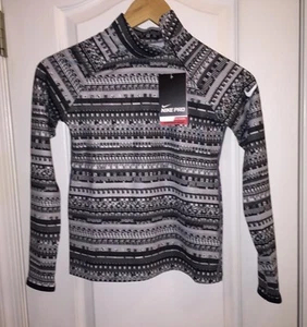 NIKE PRO Dri-Fit Hyperwarm Negro Manga Larga Camiseta Deportiva Juvenil Niña S Nuevo con Etiquetas - Imagen 1 de 3