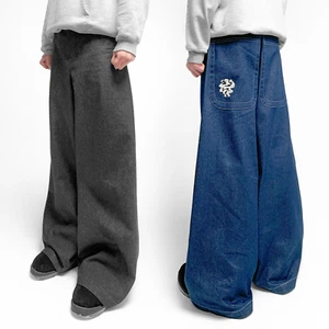 Baggy Jeans Skateboard Jeans Wide Leg Jeans Y2k SK8 Hip Hop Rapper Streetwear - Picture 1 of 14