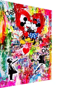 Leinwand Bilder Micky Minnie Banksy Pop Art Wandbilder-Hochwertiger Kunstdruck - Bild 1 von 11