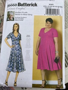 Vestido para mujer Butterick patrón de costura B6660 tallas grandes XXL-6X sin cortar 44 - Imagen 1 de 2