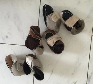Zapatillas de bebé zapatos de piel de cordero CIERRE DE VELCRO zapatillas zapatos de piel niños 17/18 - Imagen 1 de 4