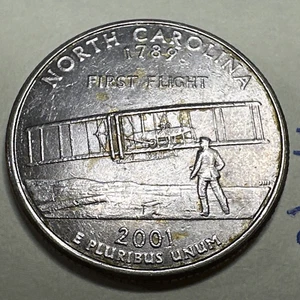 2001 D Washington Quarter State North Carolina NC 25C 7780N - Picture 1 of 3