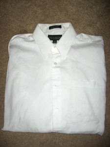 Mens White LANDS END Traditional Dress Shirt 17-34 XL - Picture 1 of 1