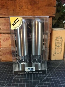Stainless Steel Electric Salt and Pepper Mill Light Up Dispenser New Old Stock - Picture 1 of 4