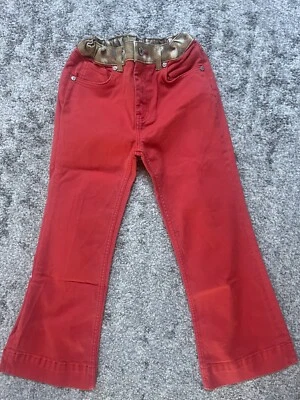 BURBERRY LONDON ORANGE RED DENIM JEAN PANTS GIRLS 10 - Image 1 of 4