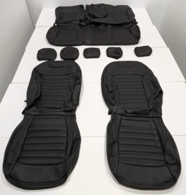 Fundas de asiento de cuero negro para Ford Edge SE SEL 2018-2023 B163 Foto 1 de 4