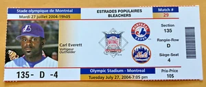 Tom Glavine Win #259 27 de julio de 2004 27/07/04 Expos Mets boleto completo 7.147 fanáticos - Imagen 1 de 2