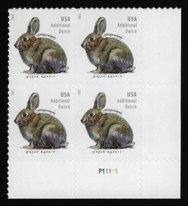 #5544 Brush Rabbit, Plate Block [P11111 LR] Mint **ANY 5=FREE SHIPPING** - Picture 1 of 1