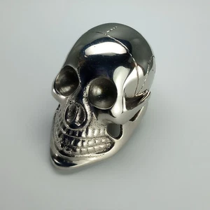 Latón - Calavera / Cabeza - Acabado Cromado - Bastón Topper - Mango de Bastón - Imagen 1 de 6