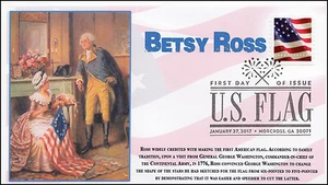 17-019, 2017, U.S. Flag, Betsy Ross, First Day Cover, B/W Pictorial - Picture 1 of 1