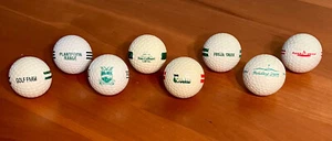 Lot of Eight (8) Golf Course Driving Practice Range Branded Logo Golf Balls - Picture 1 of 9