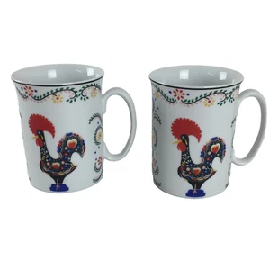 2 Daybreak Coffee Mug Cup by BLOCK SPAL Rooster Country Farmhouse Portugal 1986 - Picture 1 of 9