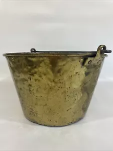 Antique Old Hayden Brass Bucket Marked 1865 6.5” x 10.5” - Picture 1 of 18