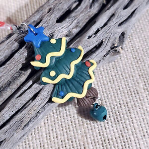 Handcrafted Fimo Clay Tree with Star Christmas Zipper Pull