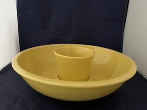 Homer Laughlin FIESTA Fiestaware Sunflower Yellow (2 Pc) Chip & Dip Set 13" - Imagen 1 de 6