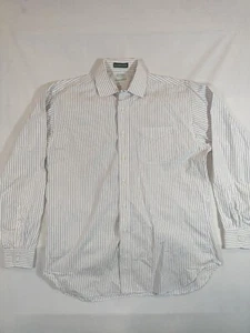 Gitman Bros Shirt Men 16.5/35 Button-Up Long Sleeve Striped Preppy Classic White - Picture 1 of 8