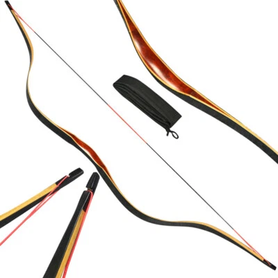 Arco recurvo de madera tradicional de 55"" hecho a mano arco de caballo 20-50 lb caza con arco diestro derecho diestro Foto 1 de 4