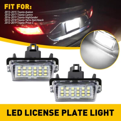 Luz de placa LED SMD de licencia BLANCO PURO para lámpara Toyota Camry Avalon Highlander Foto 1 de 4