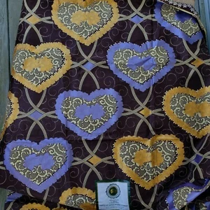Hitarget Pheonix African Fabric Best Gold Wax Hearts Print 100% Cotton 102"x46" - Picture 1 of 11