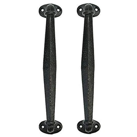 Cast Iron Heavy Duty Barn Door Handles 2pc Pack Dark Brown 27cm/10.6inch Vintage Cover
