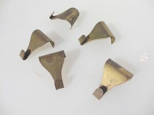 Vintage Brass Plated Picture Rail Hooks Moulding Hanging Antique Hangers Old