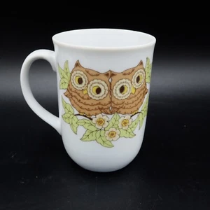 Taza Búho Vintage Dibujos Animados Pareja Love Birds Mediados de Siglo MCM 1970s Boho - Imagen 1 de 7